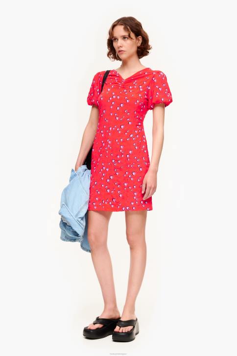 mini-jurk met kleine hartenprint Bimba Y Lola rood kleding 4HDL205