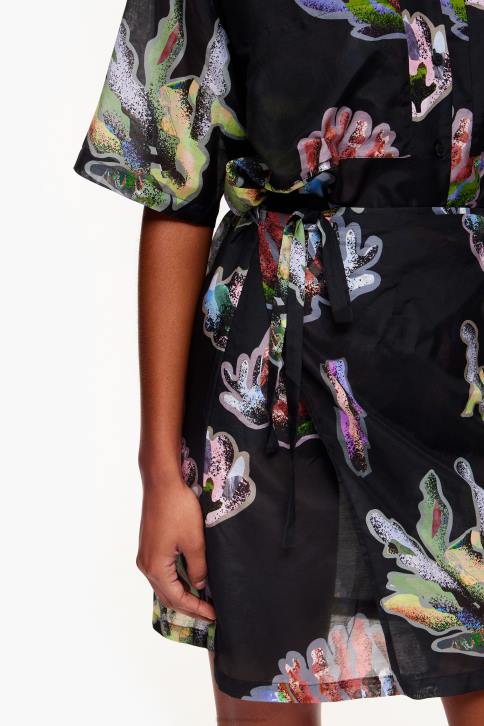 sarongjurk met koraalprint Bimba Y Lola grijs kleding 4HDL185