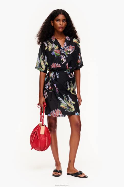 sarongjurk met koraalprint Bimba Y Lola grijs kleding 4HDL185
