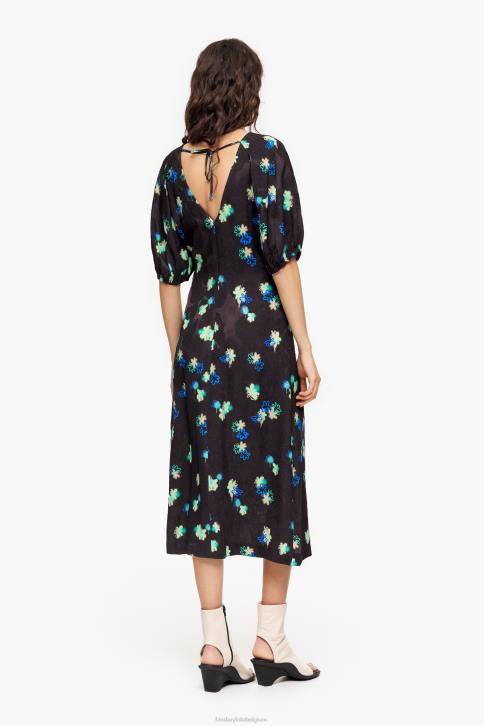 vloeiende jurk met bloemenprint Bimba Y Lola spuiten kleding 4HDL233