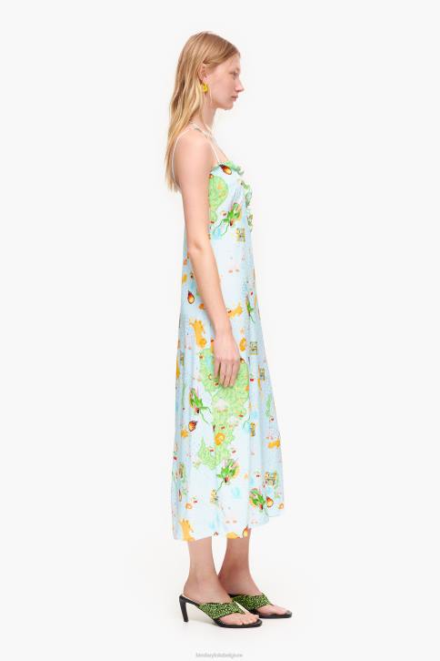 vloeiende jurk met spelprint van vigo Bimba Y Lola blauw kleding 4HDL196