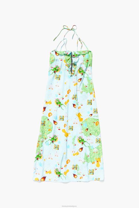 vloeiende jurk met spelprint van vigo Bimba Y Lola blauw kleding 4HDL196