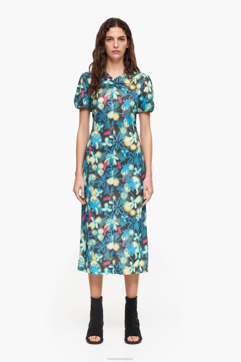 vloeiende midi-jurk met bloemenprint Bimba Y Lola graffiti kleding 4HDL232