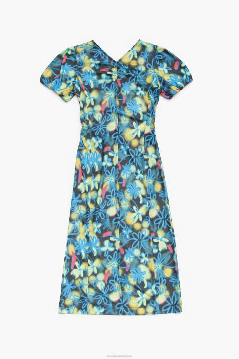 vloeiende midi-jurk met bloemenprint Bimba Y Lola graffiti kleding 4HDL232