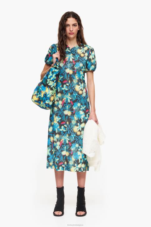 vloeiende midi-jurk met bloemenprint Bimba Y Lola graffiti kleding 4HDL232