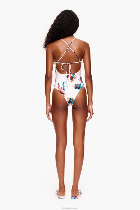 badpak met koraalprint Bimba Y Lola ivoor kleding 4HDL875