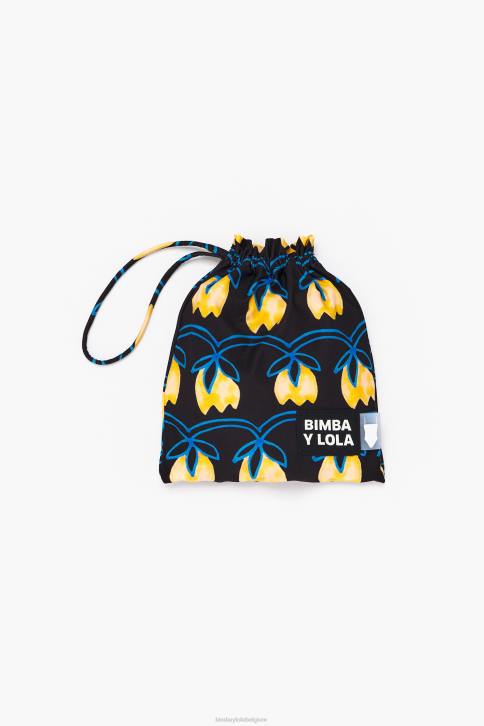 badpak print Bimba Y Lola zwarte tulp geel kleding 4HDL888