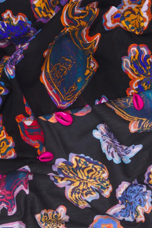 korte katoenen vis zee sarong Bimba Y Lola zwart kleding 4HDL1207