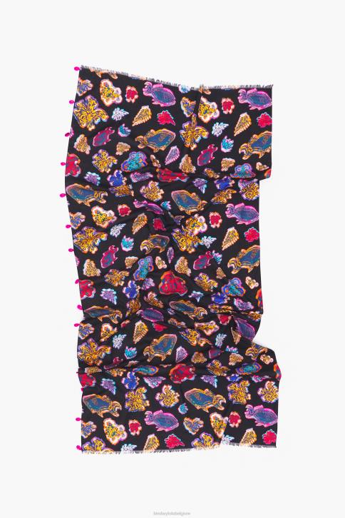 korte katoenen vis zee sarong Bimba Y Lola zwart kleding 4HDL1207