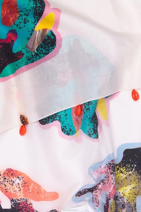 korte sarong van koraalkatoen Bimba Y Lola ivoor kleding 4HDL1206