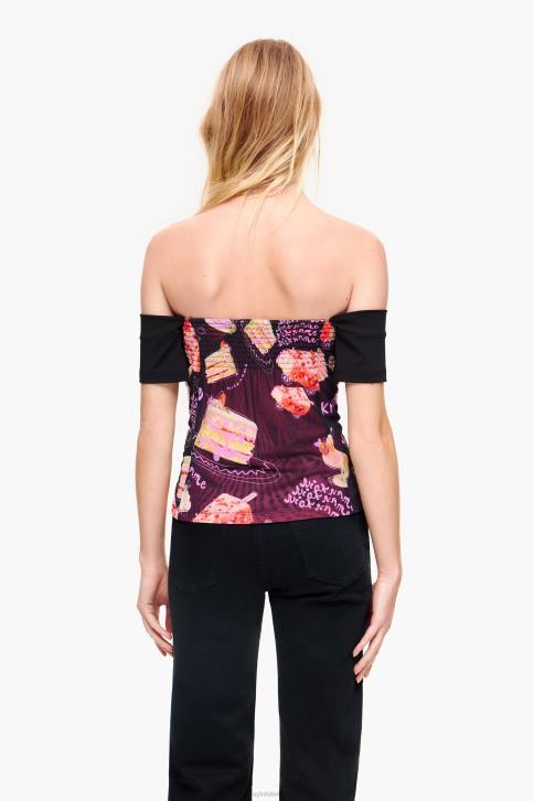 bijnaam foto print top Bimba Y Lola zwart kleding 4HDL342