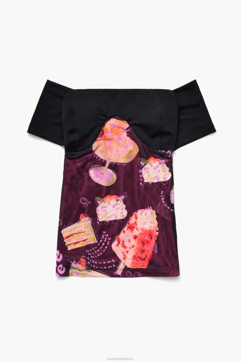bijnaam foto print top Bimba Y Lola zwart kleding 4HDL342