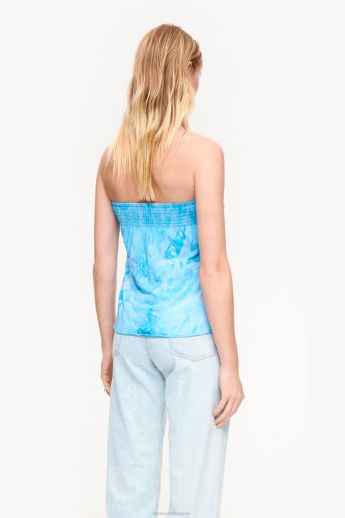 getailleerde top met ruches Bimba Y Lola blauw kleding 4HDL341