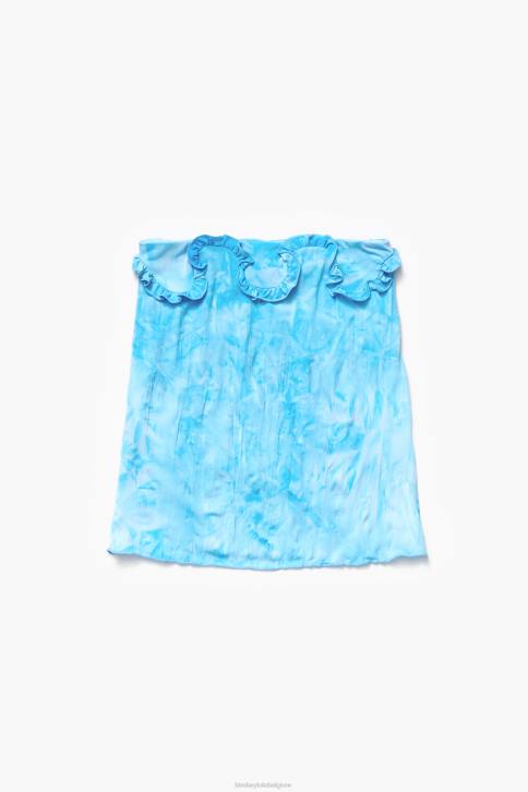 getailleerde top met ruches Bimba Y Lola blauw kleding 4HDL341