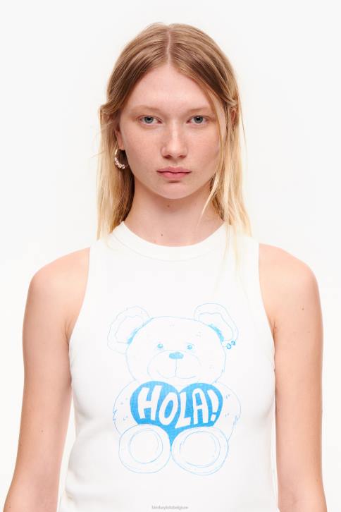 topje met beerlogo Bimba Y Lola ivoor kleding 4HDL274