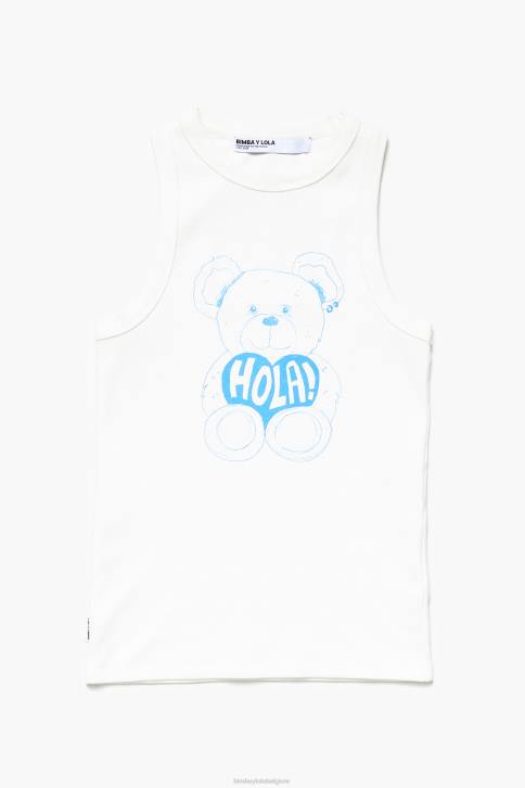 topje met beerlogo Bimba Y Lola ivoor kleding 4HDL274