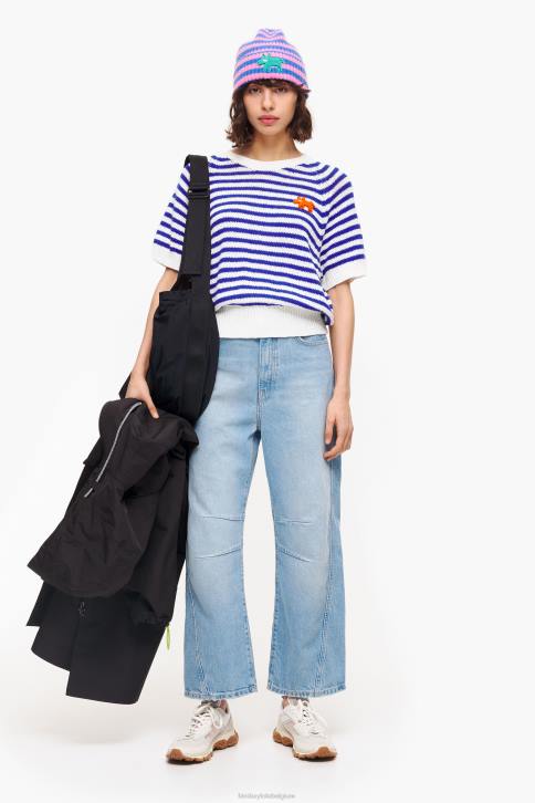 gestreepte trui Bimba Y Lola blauw en wit kleding 4HDL369