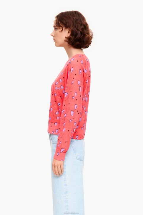 kleine hart linnen trui Bimba Y Lola rood kleding 4HDL366