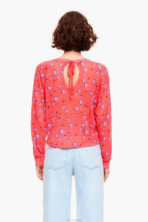 kleine hart linnen trui Bimba Y Lola rood kleding 4HDL366