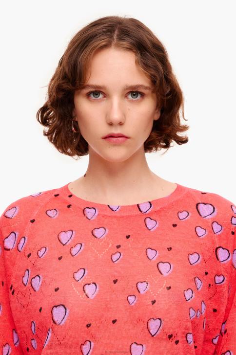 kleine hart linnen trui Bimba Y Lola rood kleding 4HDL366