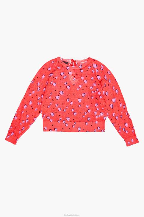 kleine hart linnen trui Bimba Y Lola rood kleding 4HDL366