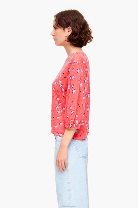 linnen trui met kleine hartjesprint Bimba Y Lola rood kleding 4HDL367
