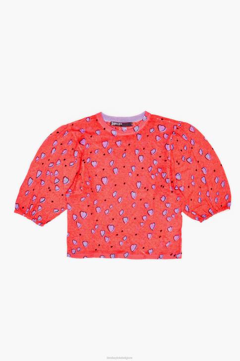 linnen trui met kleine hartjesprint Bimba Y Lola rood kleding 4HDL367
