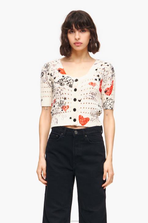 opengebreid getailleerd vest met hartjesprint Bimba Y Lola bijnaam kleding 4HDL371