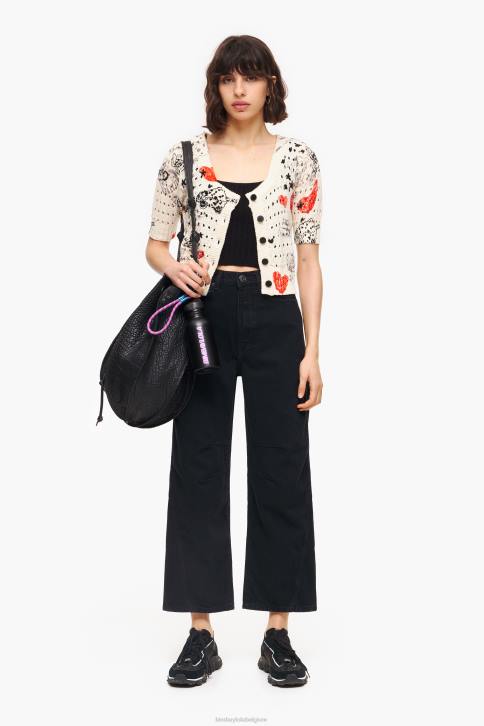 opengebreid getailleerd vest met hartjesprint Bimba Y Lola bijnaam kleding 4HDL371