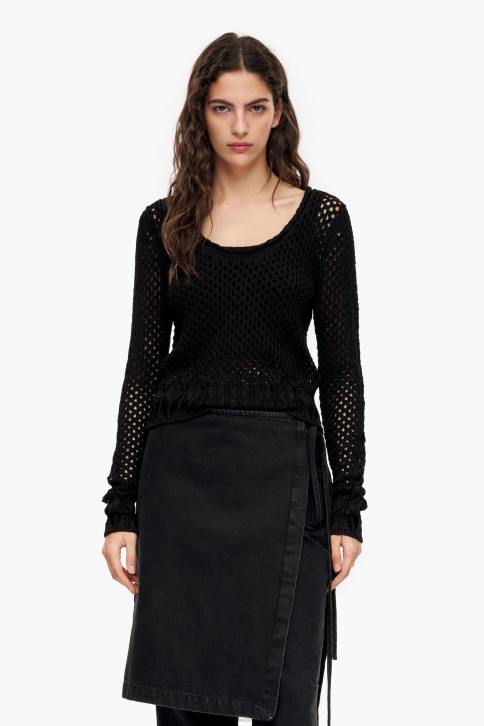 opengebreide getailleerde trui Bimba Y Lola zwart kleding 4HDL387