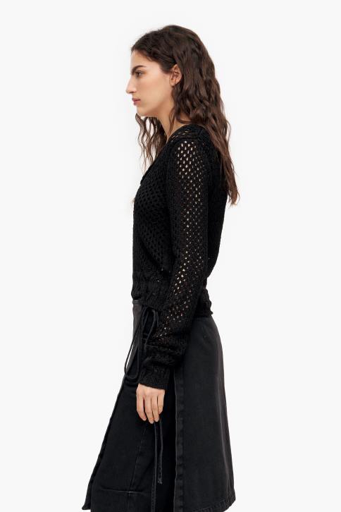 opengebreide getailleerde trui Bimba Y Lola zwart kleding 4HDL387