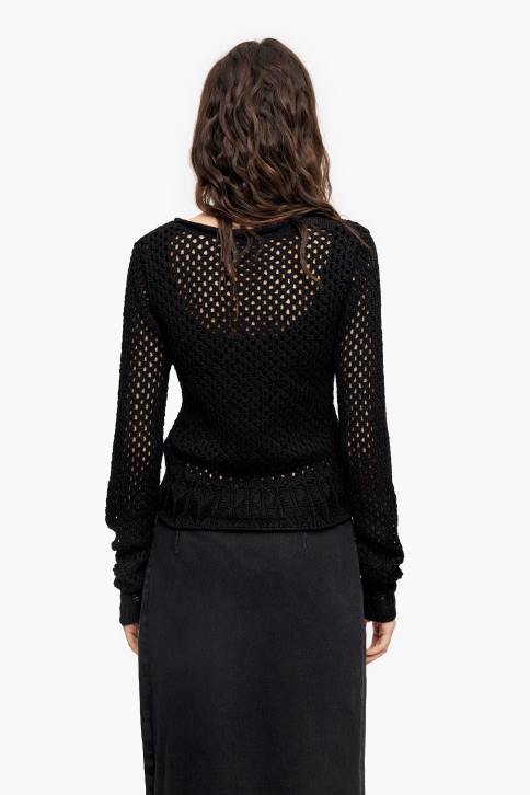 opengebreide getailleerde trui Bimba Y Lola zwart kleding 4HDL387