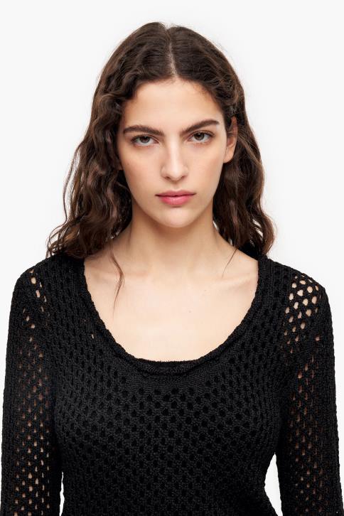 opengebreide getailleerde trui Bimba Y Lola zwart kleding 4HDL387