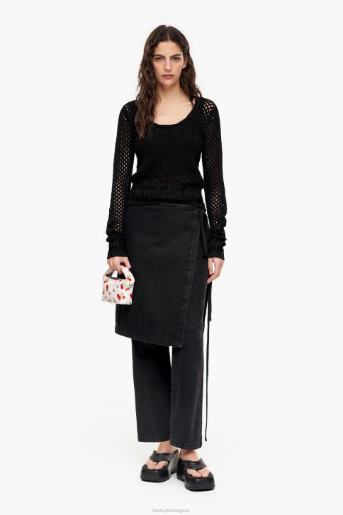 opengebreide getailleerde trui Bimba Y Lola zwart kleding 4HDL387