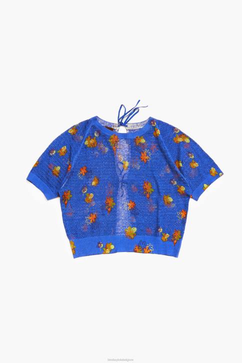spray bloemen print linnen trui Bimba Y Lola blauw kleding 4HDL390