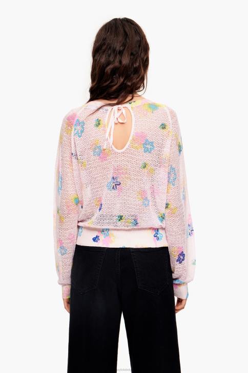 spray bloemen print linnen trui Bimba Y Lola roze kleding 4HDL393