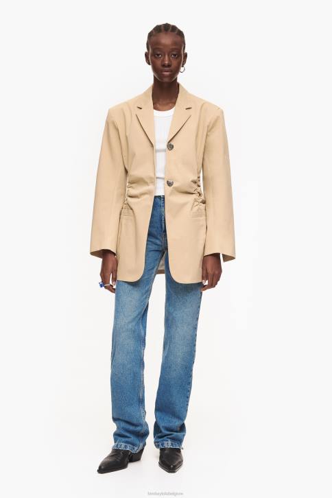 katoenen blazer Bimba Y Lola kameel kleding 4HDL468