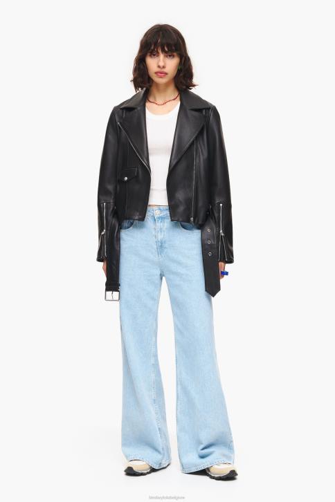leren motorjack Bimba Y Lola zwart kleding 4HDL474