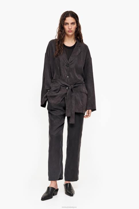oversized blazer Bimba Y Lola gewassen zwart kleding 4HDL491