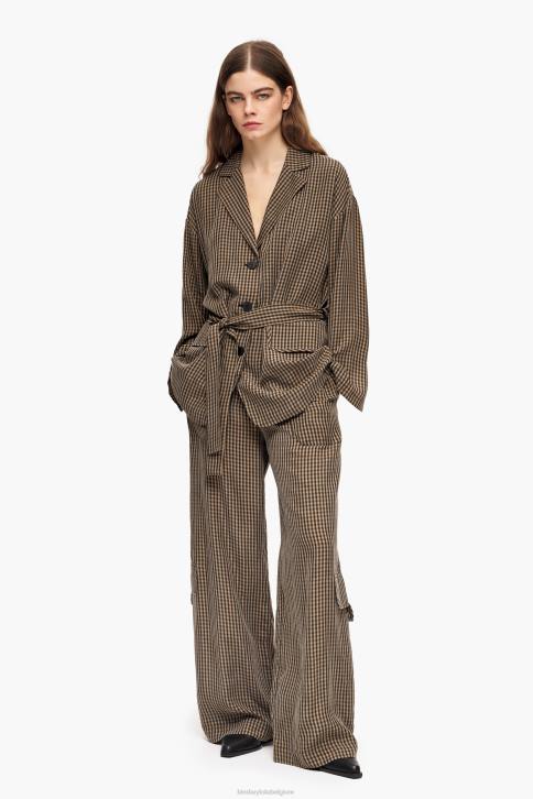 oversized blazer met gingham-ruit Bimba Y Lola bruin kleding 4HDL470