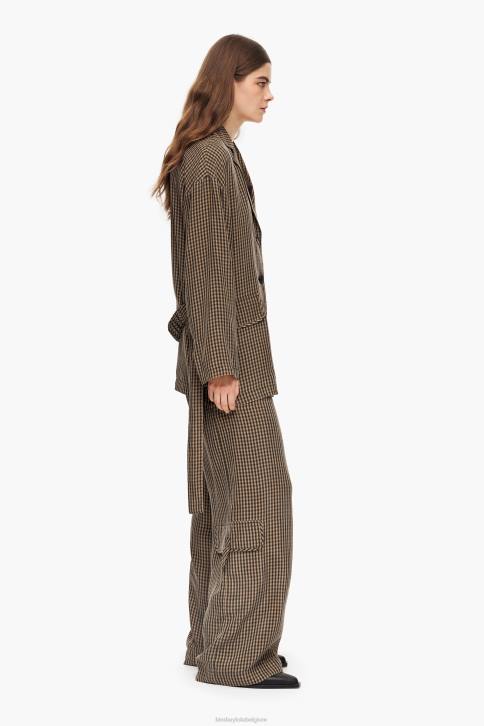 oversized blazer met gingham-ruit Bimba Y Lola bruin kleding 4HDL470