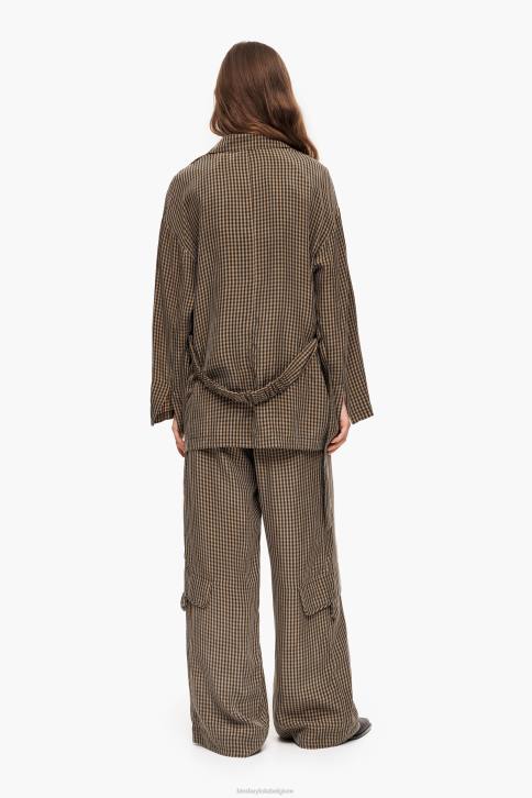 oversized blazer met gingham-ruit Bimba Y Lola bruin kleding 4HDL470