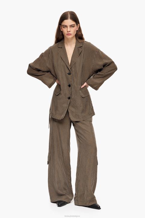 oversized blazer met gingham-ruit Bimba Y Lola bruin kleding 4HDL470