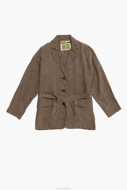 oversized blazer met gingham-ruit Bimba Y Lola bruin kleding 4HDL470