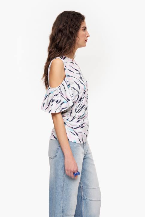 T-shirt met vlindervleugelprint Bimba Y Lola wit kleding 4HDL349