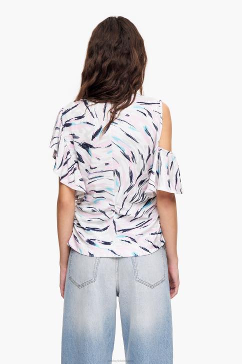 T-shirt met vlindervleugelprint Bimba Y Lola wit kleding 4HDL349