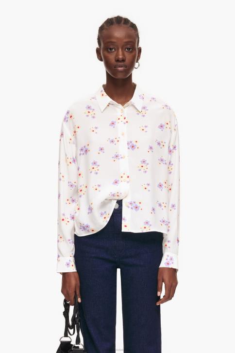 boxy shirt met bloemenprint van acryl Bimba Y Lola wit kleding 4HDL336
