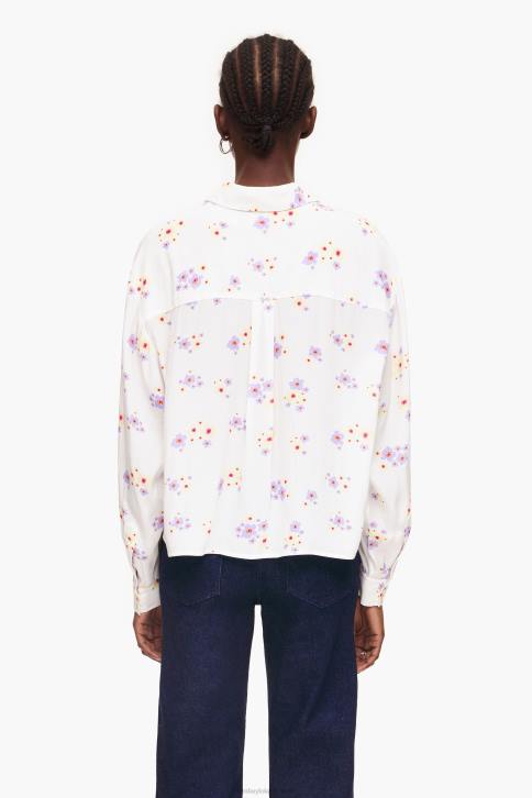 boxy shirt met bloemenprint van acryl Bimba Y Lola wit kleding 4HDL336
