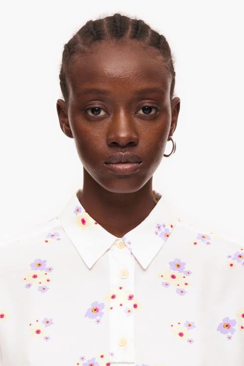 boxy shirt met bloemenprint van acryl Bimba Y Lola wit kleding 4HDL336