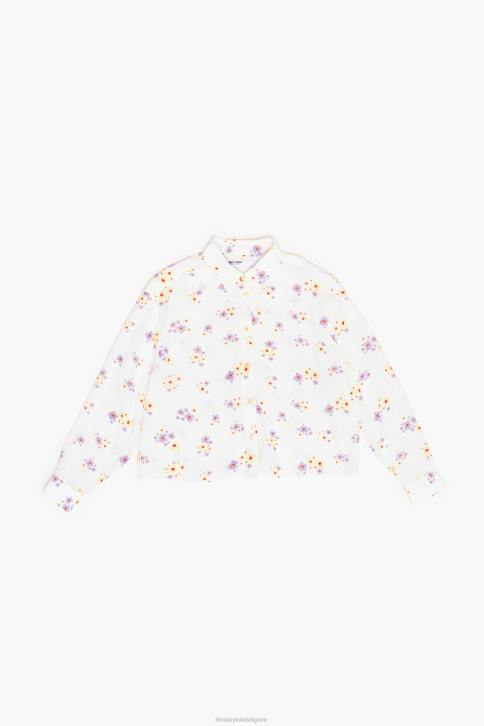 boxy shirt met bloemenprint van acryl Bimba Y Lola wit kleding 4HDL336